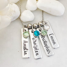 Load image into Gallery viewer, Name necklace for mom with birthstones