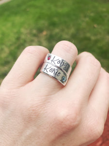 Birthstone wrap ring