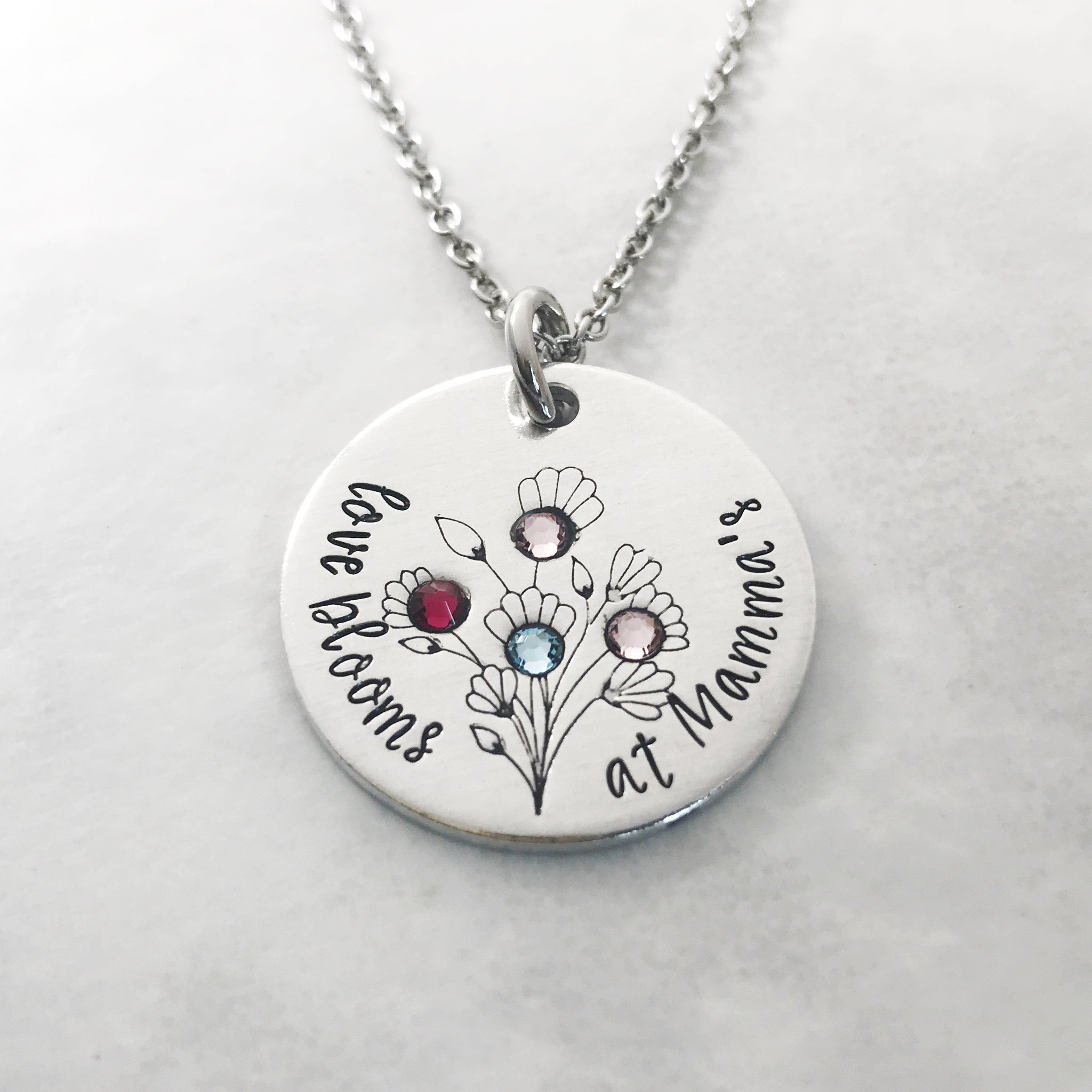 Family Birthstone Necklace with Heart – SilverbySwan