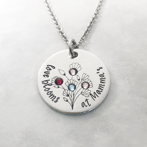 Personalized birthstone necklace for Grandma