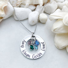 Load image into Gallery viewer, Birthstone name necklace gift for mom