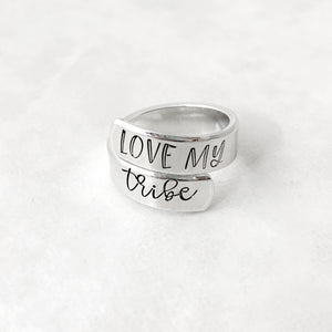 Personalized Wrap Ring - Love My Tribe