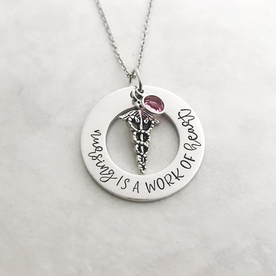 Nursing is a work of heart necklace