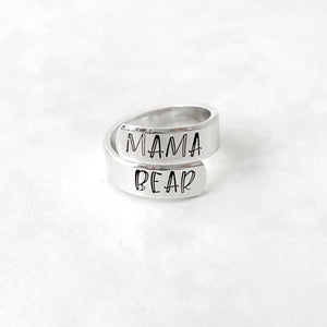 Personalized Wrap Ring - Mama Bear