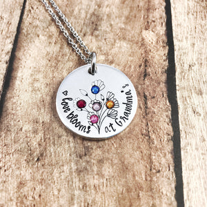 Personalized birthstone necklace for Grandma