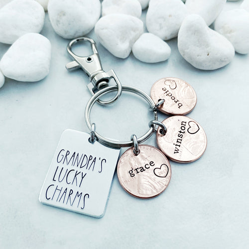 Personalized “lucky charms” penny keychain
