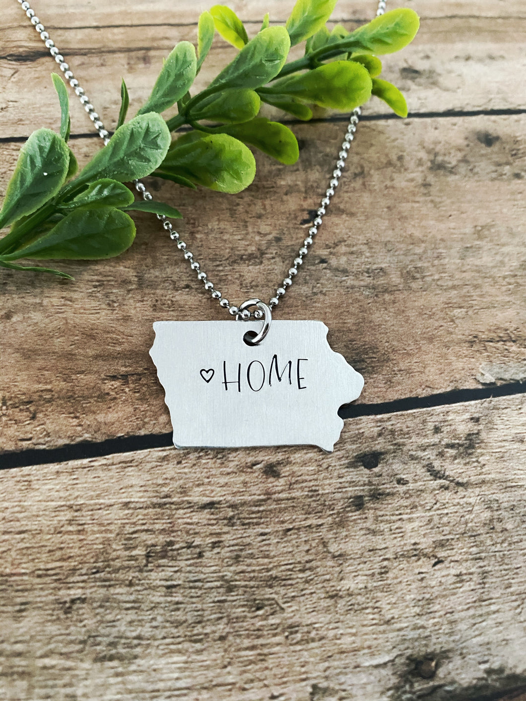 Iowa “home” necklace