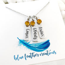 Load image into Gallery viewer, Name necklace for mom with birthstones