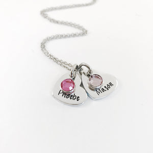 Heart pendant birthstone necklace