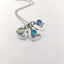 Load image into Gallery viewer, Heart pendant birthstone necklace