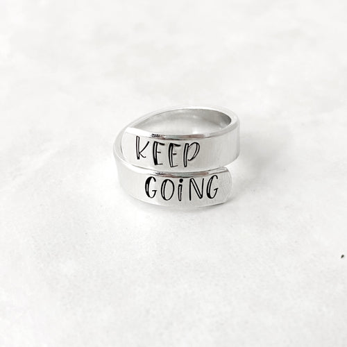 Personalized Wrap Ring - Keep Going