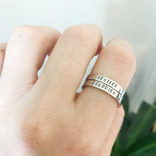 Load image into Gallery viewer, Silver Stacking Name Rings