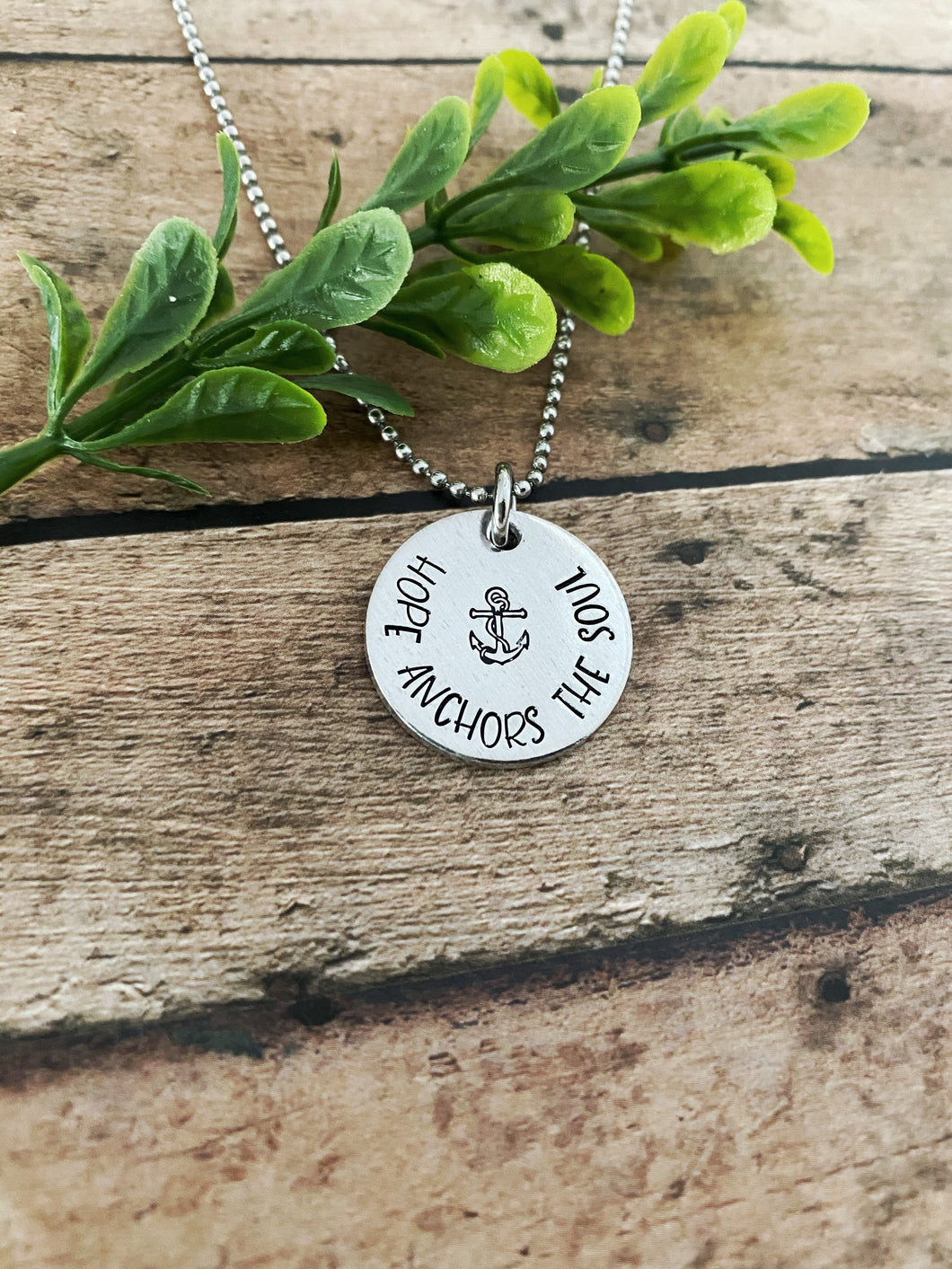 Hope anchors the soul necklace