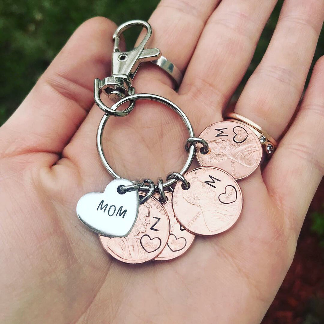 Mom penny keychain