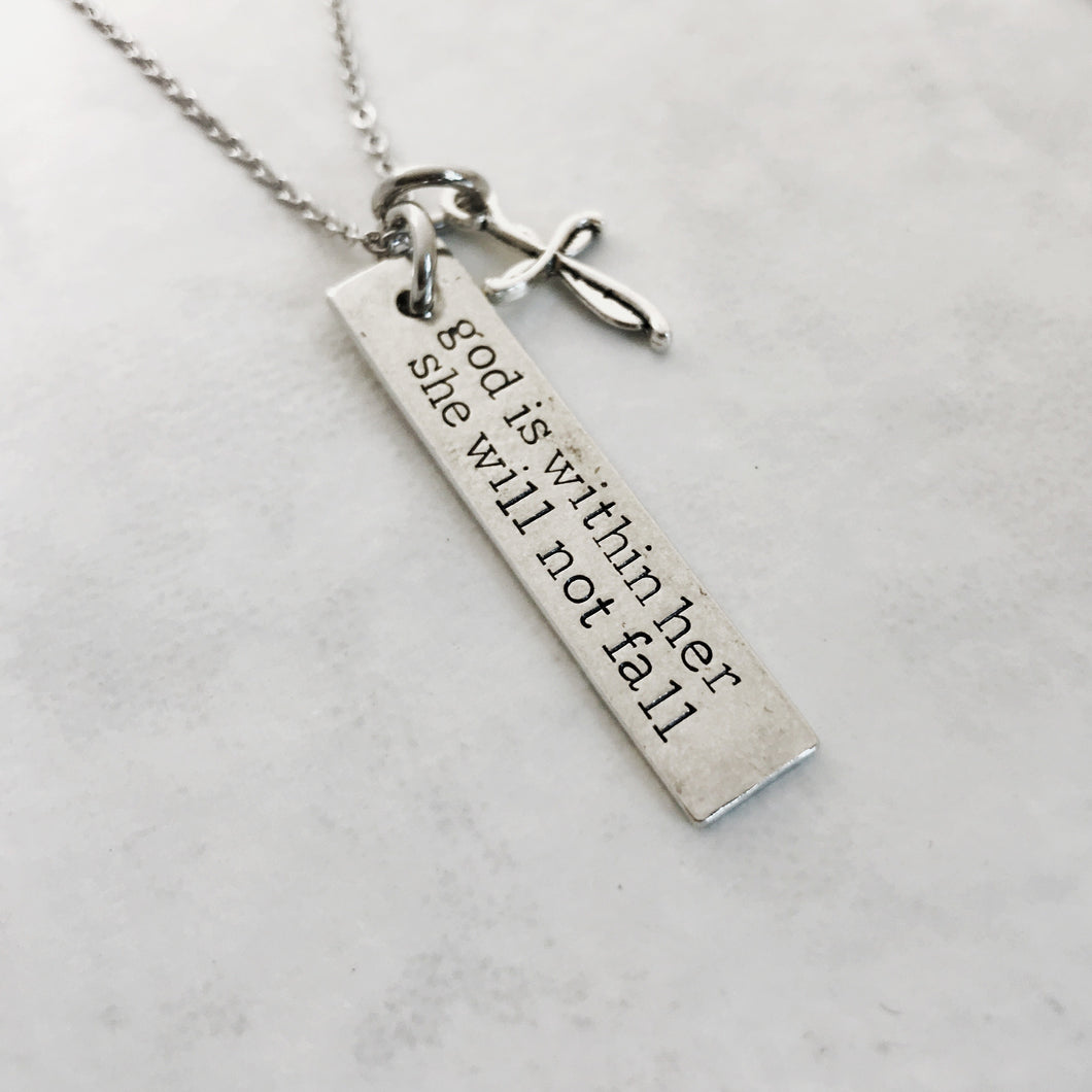 God is within her she will not fall necklace