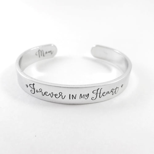 Forever in my heart memorial cuff