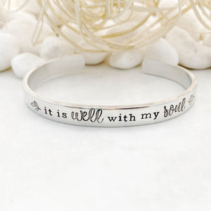 “It is well with my soul” cuff